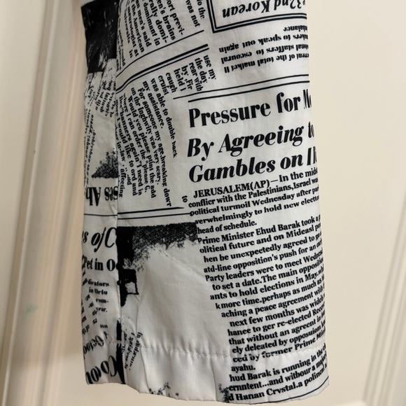 Boutique Belle Australian Art Clothing Newspaper Print Trench Coat Size 10 - Picture 9 of 16